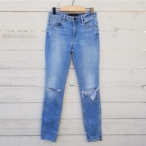 Alexander Wang Jeans High Rise Distressed Light Indigo